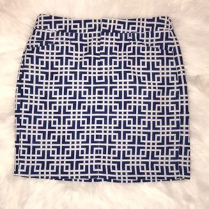 Loft Blue / White Skirt Size 2